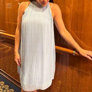 Hermoza Light Blue Pleated Mini Dress